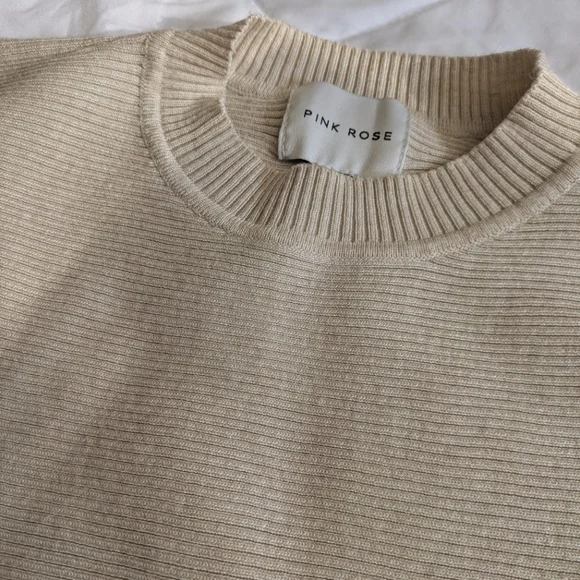 Women Ribbed cream Sweater - Picture 6 of 8